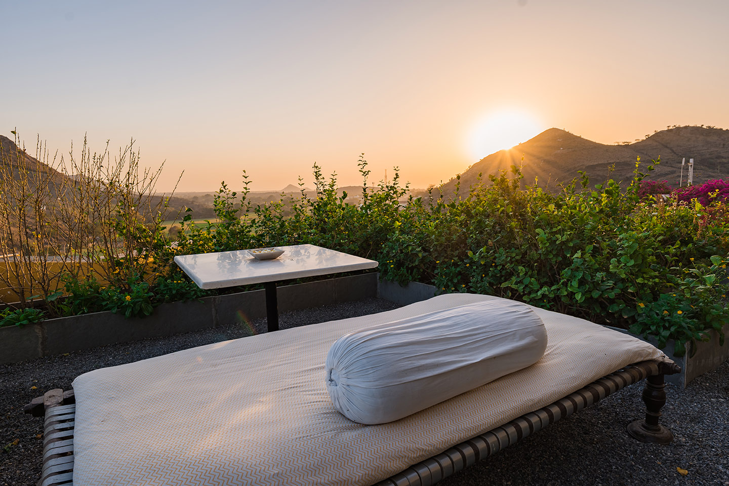 13A. Devigarh Suite Private Deck x Sitting Area x Sunset RAAS Devigarh